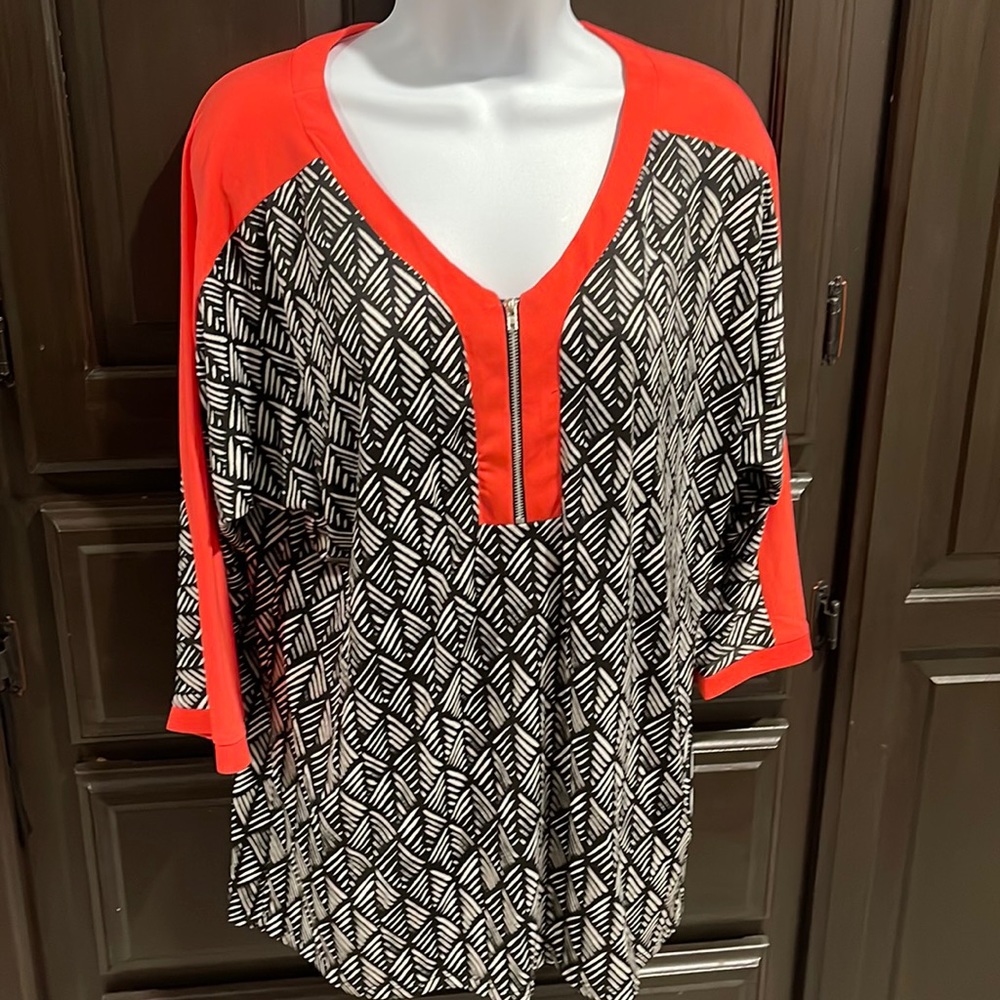 NY Collection Zippered Top Size L